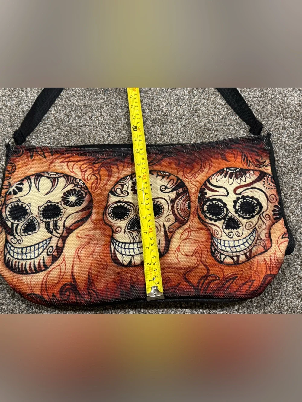 Vtg. El Paso Saddleblanket co. Day of the Dead Skull cotton shoulder bag